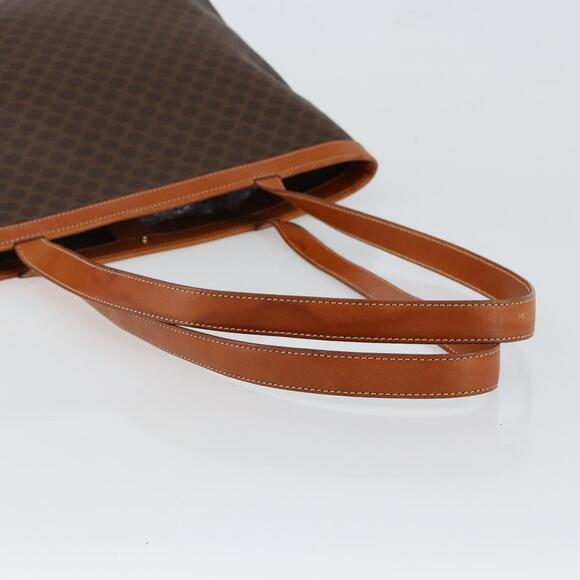 CELINE Macadam Canvas Tote Bag Pvc Leather Brown Gold - Picture 7 of 12